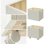 Book Storage Box with Under-Table Roller, Large Capacity Fabric Organizer Basket for Office and Home Use